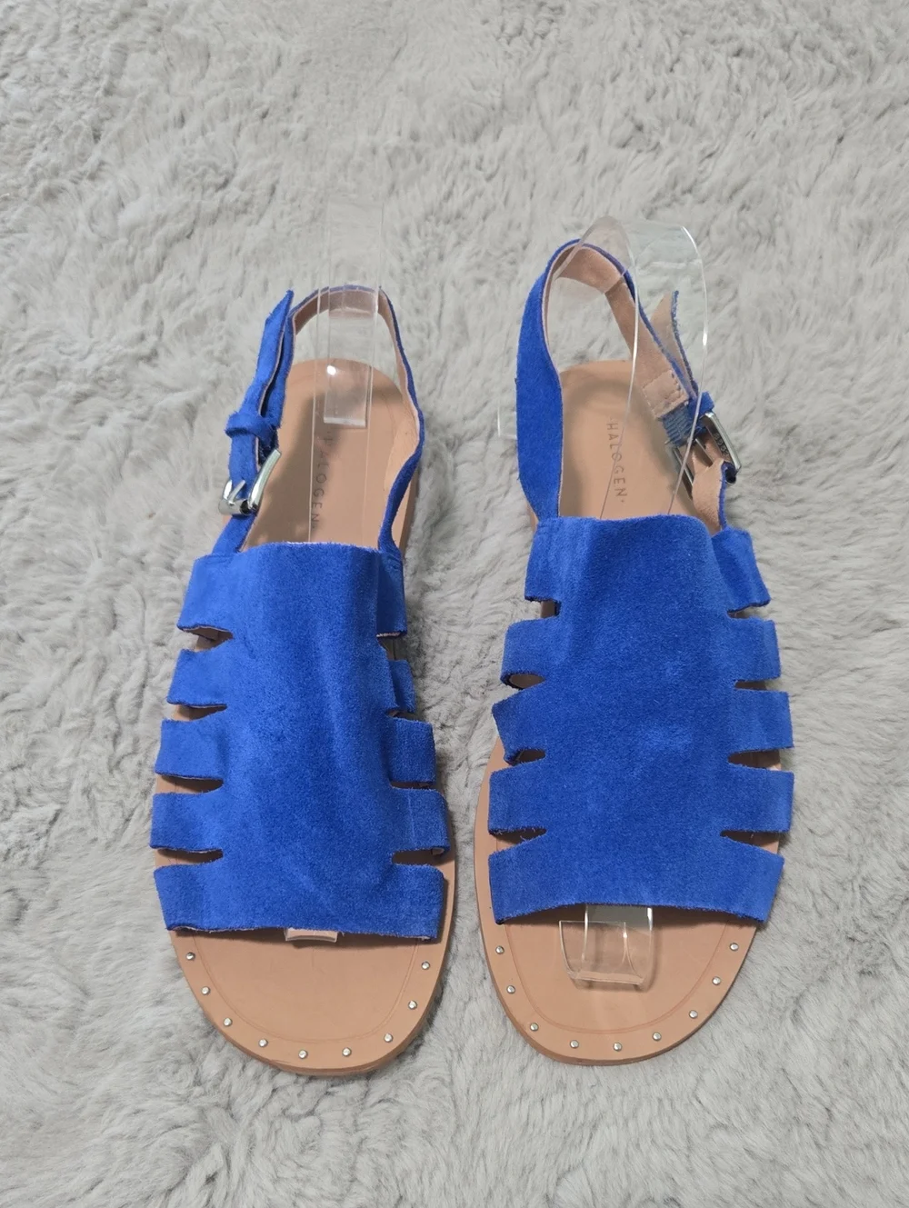 Halogen Jannie Cutout blue suede Slingback Sandals size 8.5